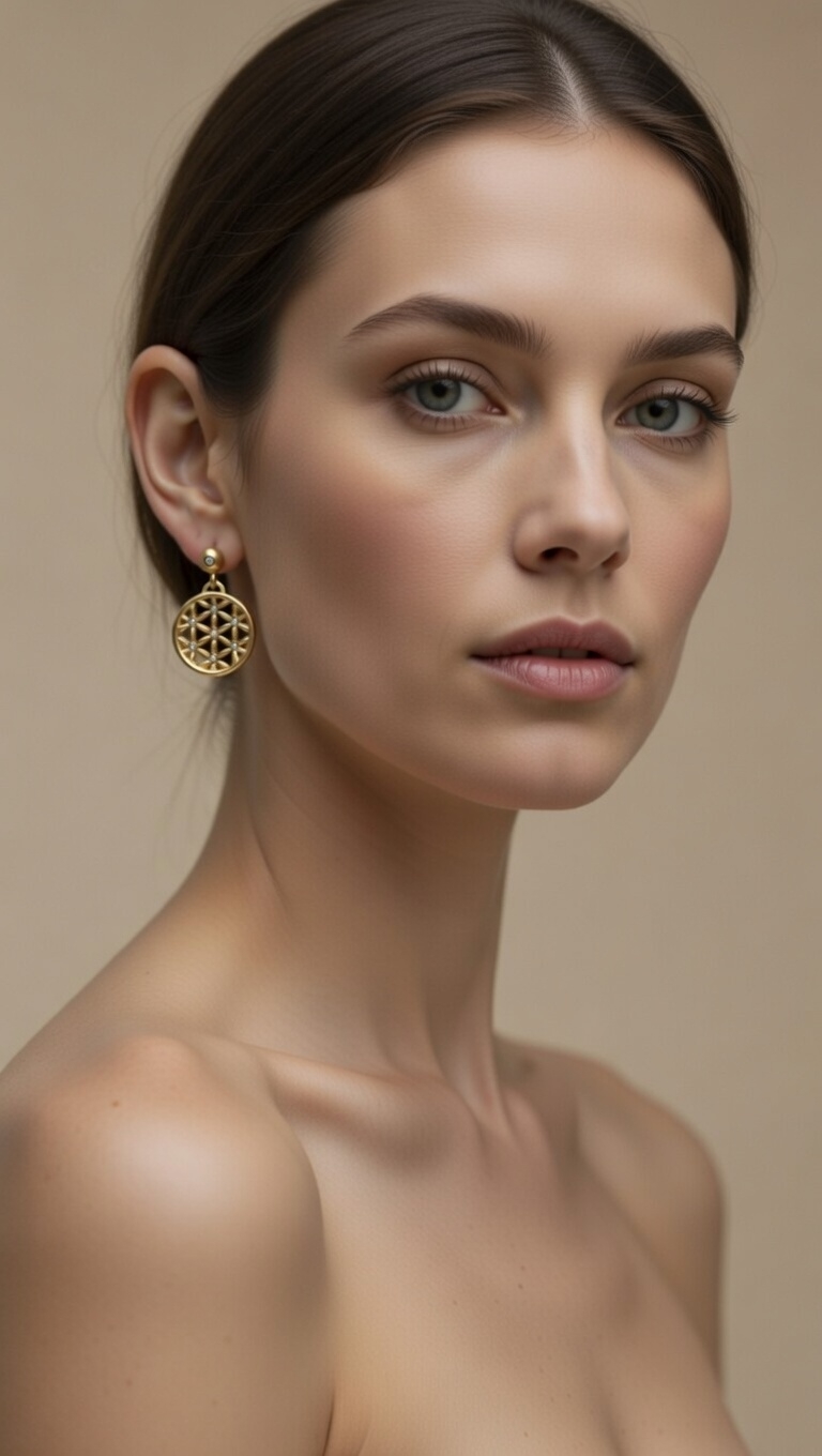 Geometric Openwork Disc Drop Earrings