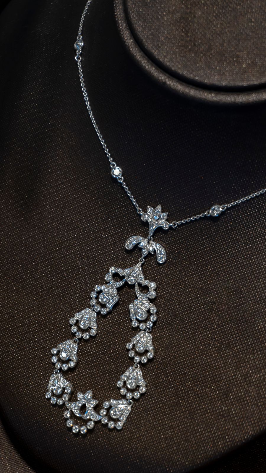Ornate Drop Diamond Necklace